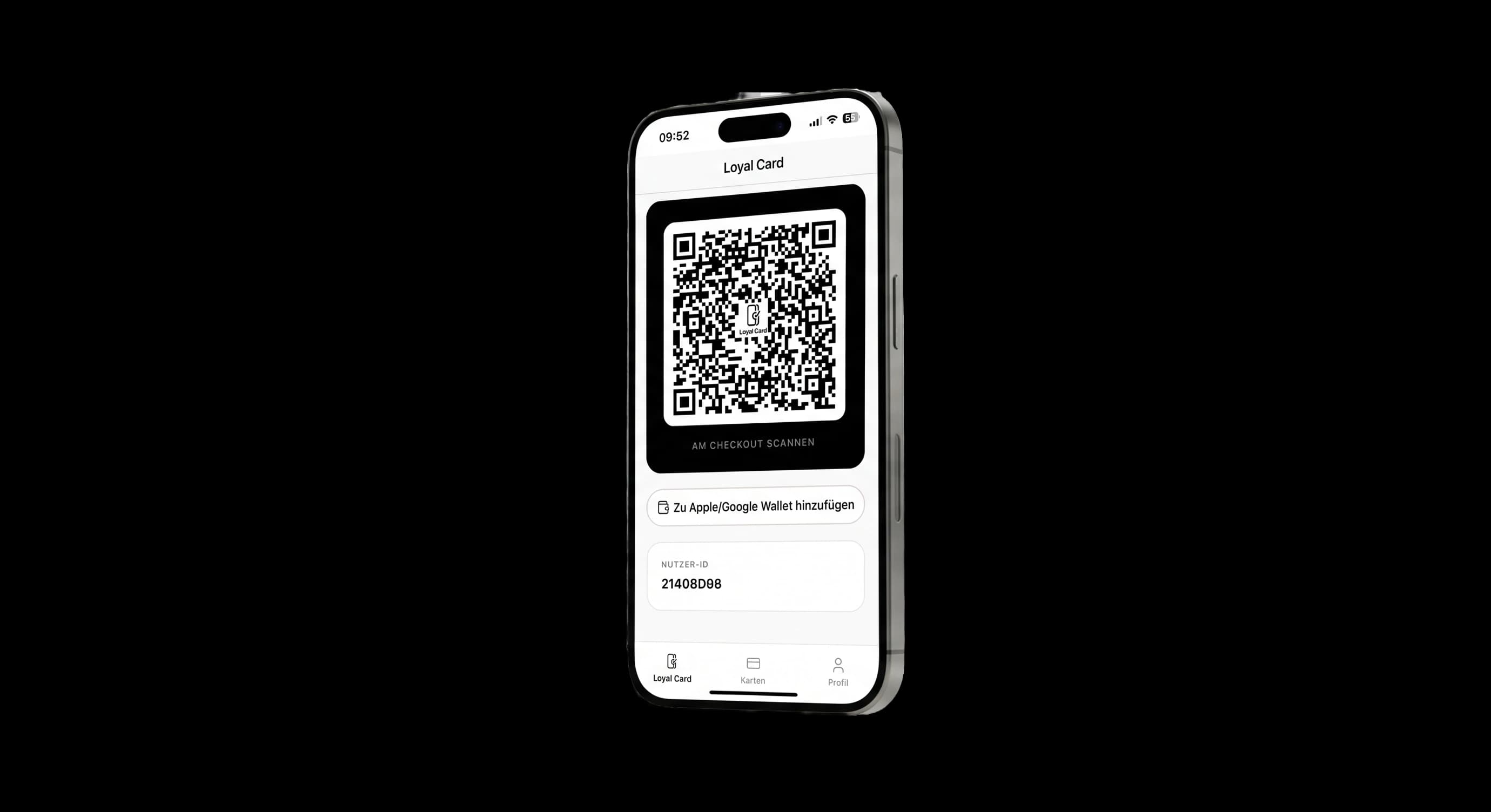 Digitale wieder Card auf dem Smartphone